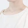 Canal Cubic Simple Design 4℃ Necklace, Zirconia, Silver, Pink, Gold, 4C, (Silver)