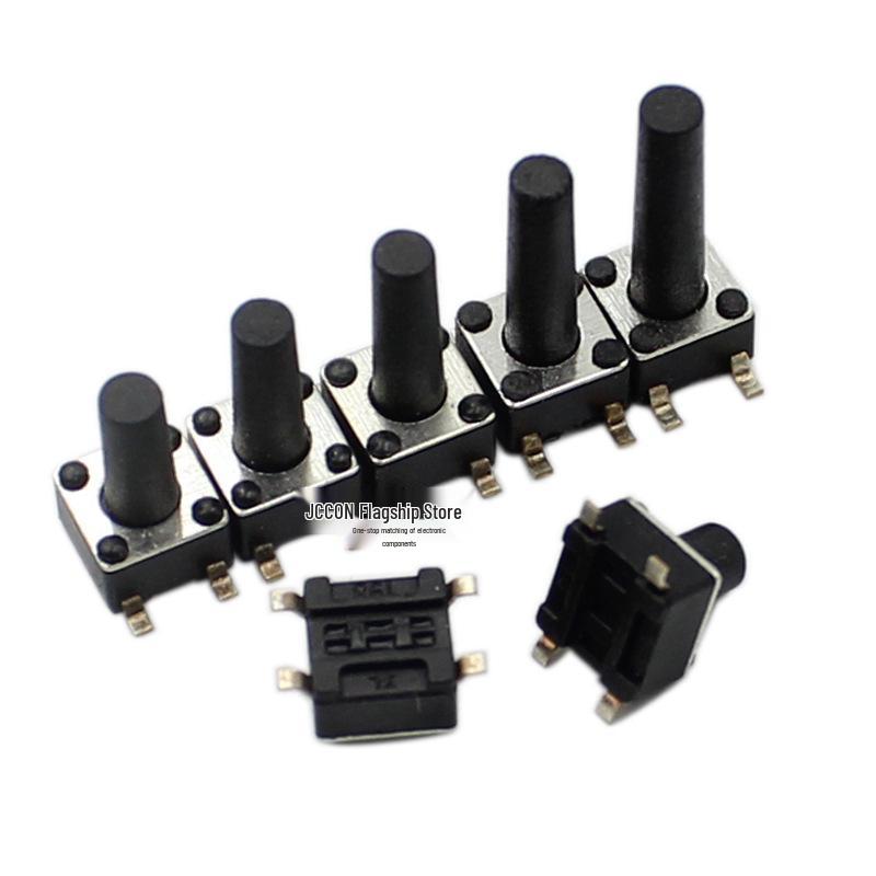 SMD Tactile Micro Switch 4.5x4.5mm, Height Options: 3.8-9mm, Copper Pins