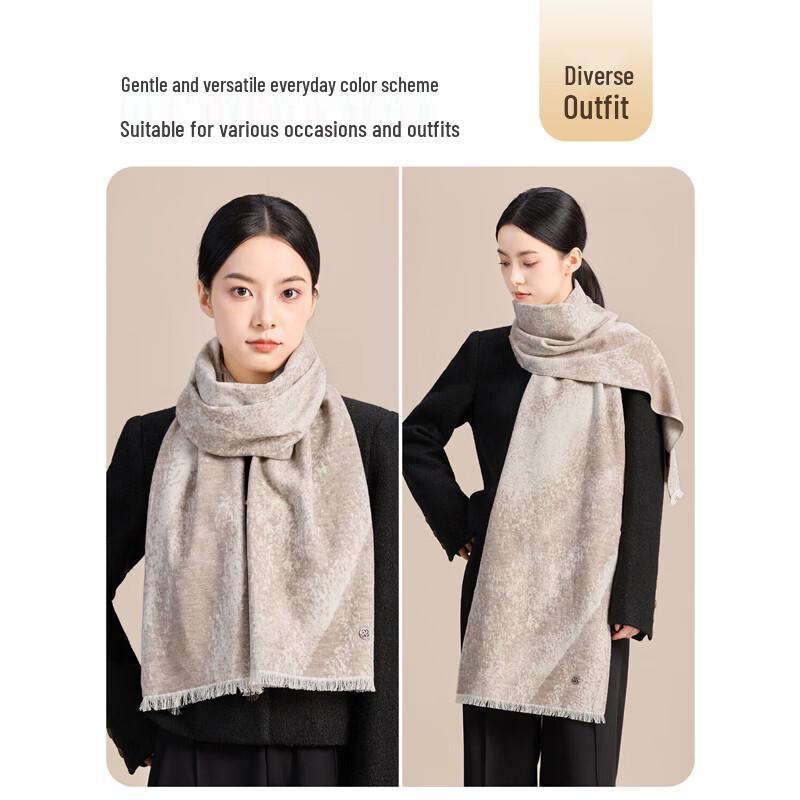 JIUMU Women's Autumn/Winter Mulberry Silk Warm Scarf