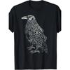 1 stuks Heren 100% Katoen Kraai Intelligentie Print T-shirt - Vintage Casual Korte Mouw Ronde Hals Tee met Kraai & Vogel Intelligentie Ontwerp, Alle Seizoenen