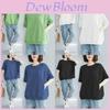 Plus Size T Shirt For Women Summer Casual Polyester Loose Fit Seductive Short Sleeve Top