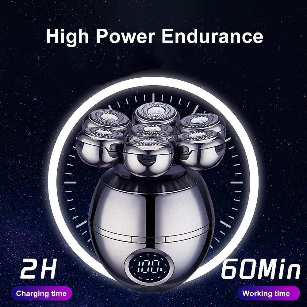 7D Electric Head Shaver for Bald Men - Modern Design Head Shavers - Electric Men's Grooming Kit - High Quality Anti-Pinch Cordless and Rechargeable