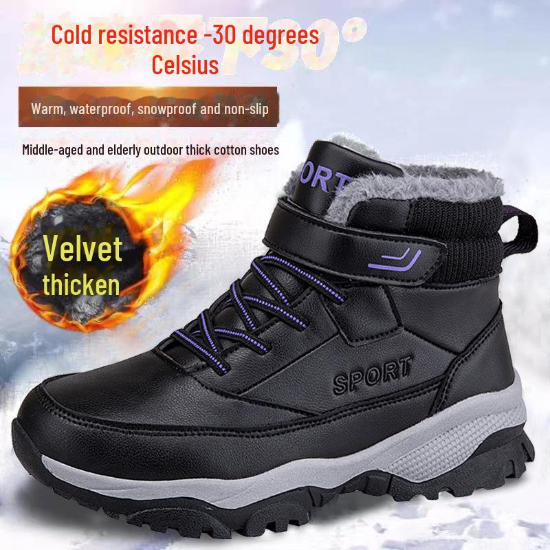 Pánské zesílené sametové zimní sněhule pro seniory