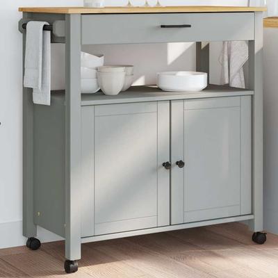 Vidaxl Kitchen Trolley Monza, 84X40X90 Cm, Solid Pine Wood