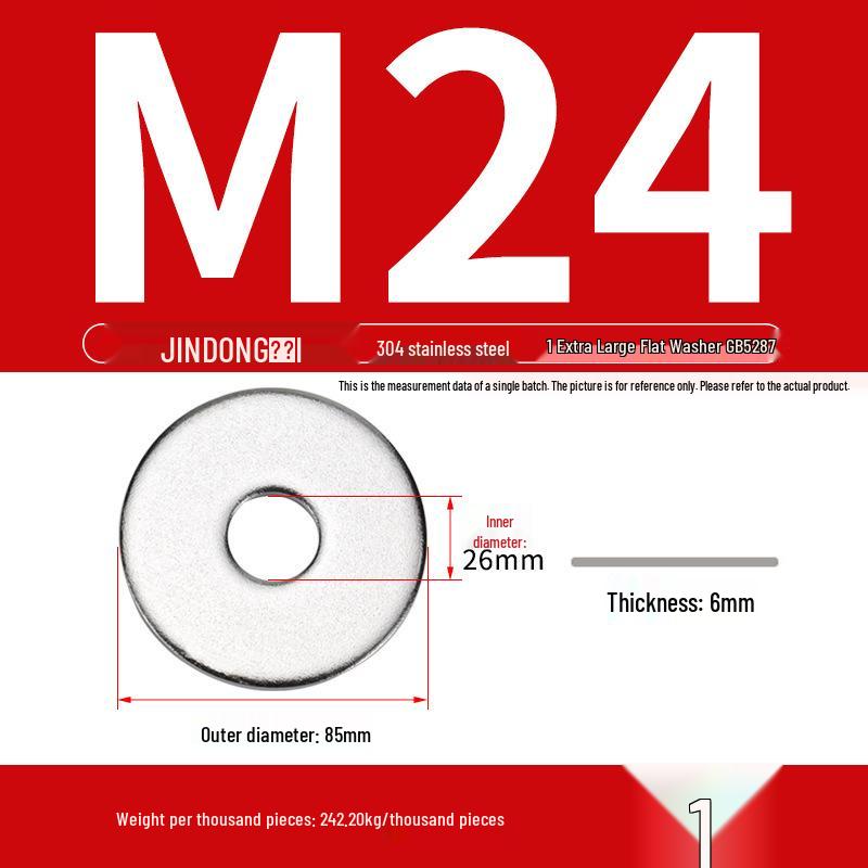 Stainless Steel 304/201/316 Oversized Thick Flat Washer Gasket Screw Washer GB97/GB96