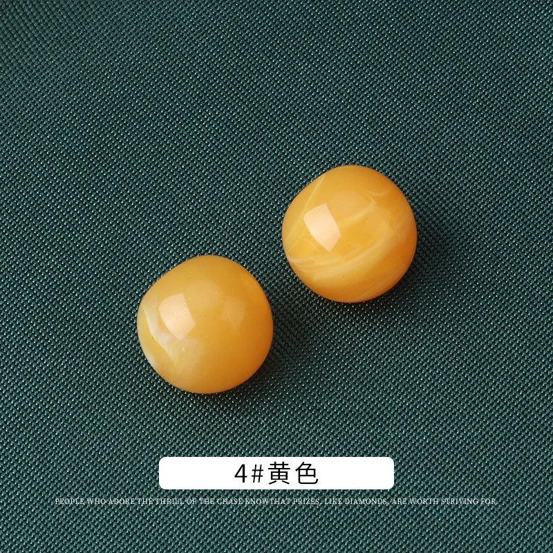 5pcs Round Resin Pearlescent Button Cheongsam Button Chinese Hanfu Tang Suit Shirt Button Chiffon Shirt Imitation Jade Decorative Button