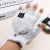 Fingerlose Winter-Heizhandschuhe Damenhandschuhe USB Elektrische Heizhandschuhe Gestrickte Kaschmirhandschuhe