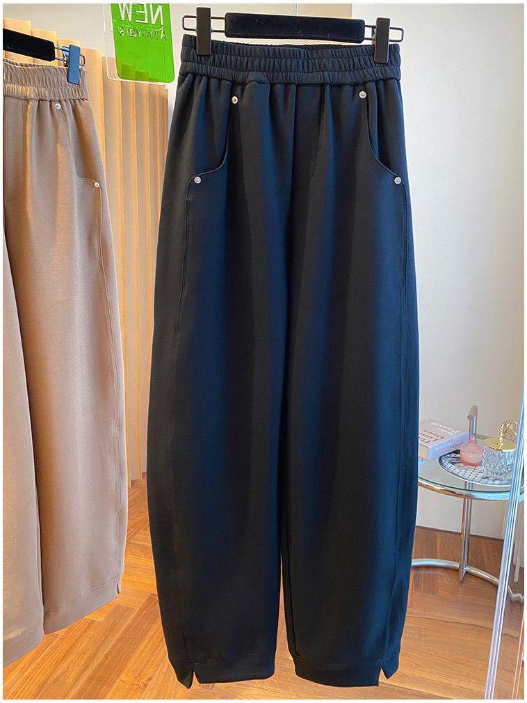 Women's Spring High Waist Loose Harem Pants - Petite Casual Lantern Style