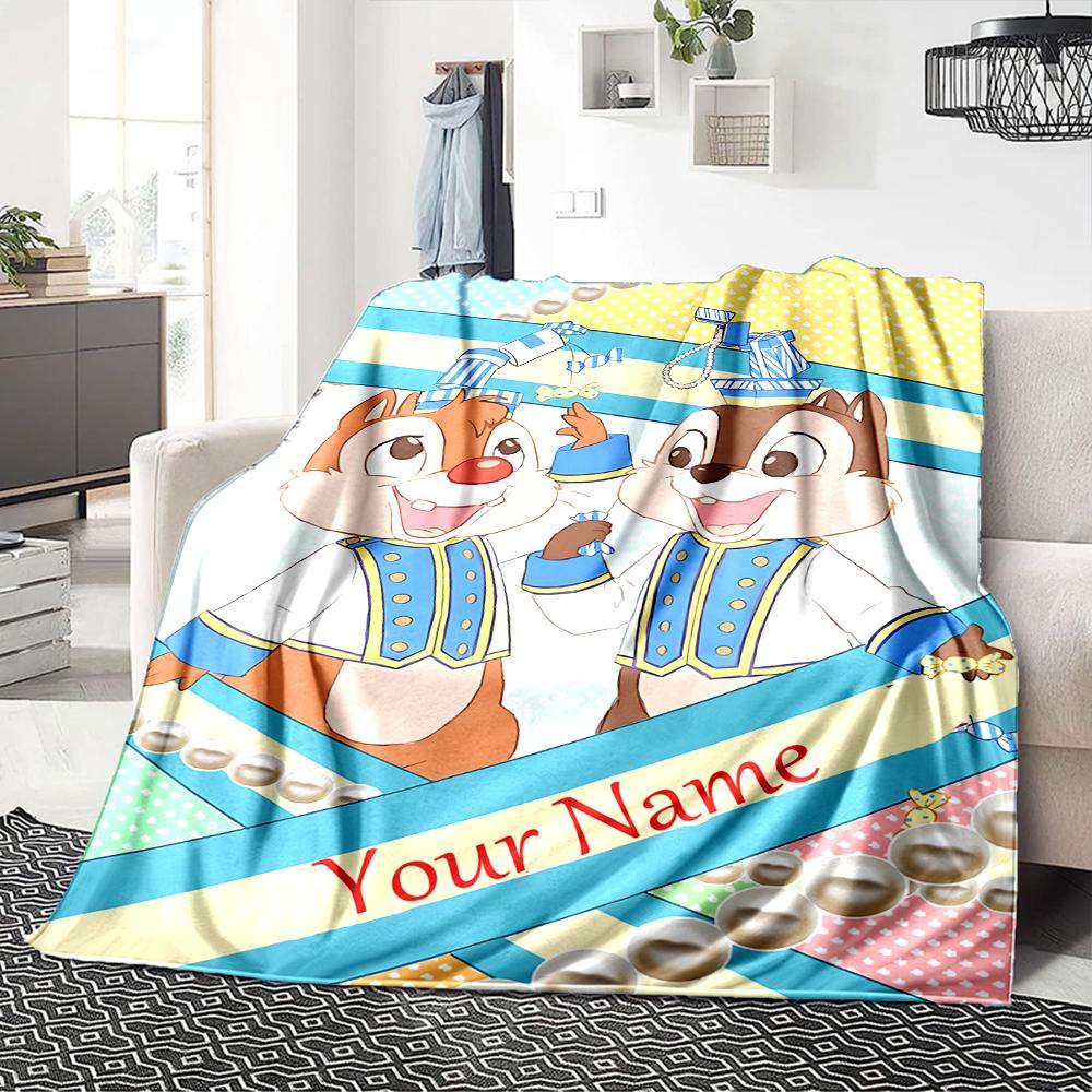 Coperta personalizzata con nome 'n' Dale Adventure per Divano e Letto, Coperta Peluche Accogliente e Morbida Super Morbida e Calda per Autunno e Inverno. 0908425