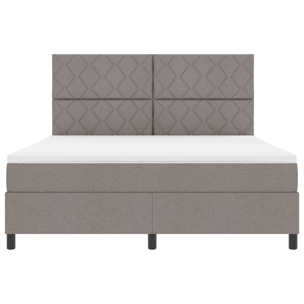 Boxspring Bed with Headboard Taupe 180 X 200 Cm Fabric