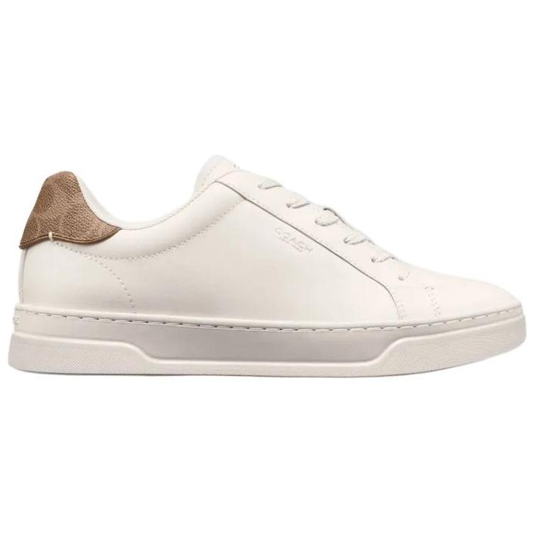Coach Highline Synthetic Leather Round Toe Lace-Up Low-Top Sneakers Women sneakers White CY198-XH8