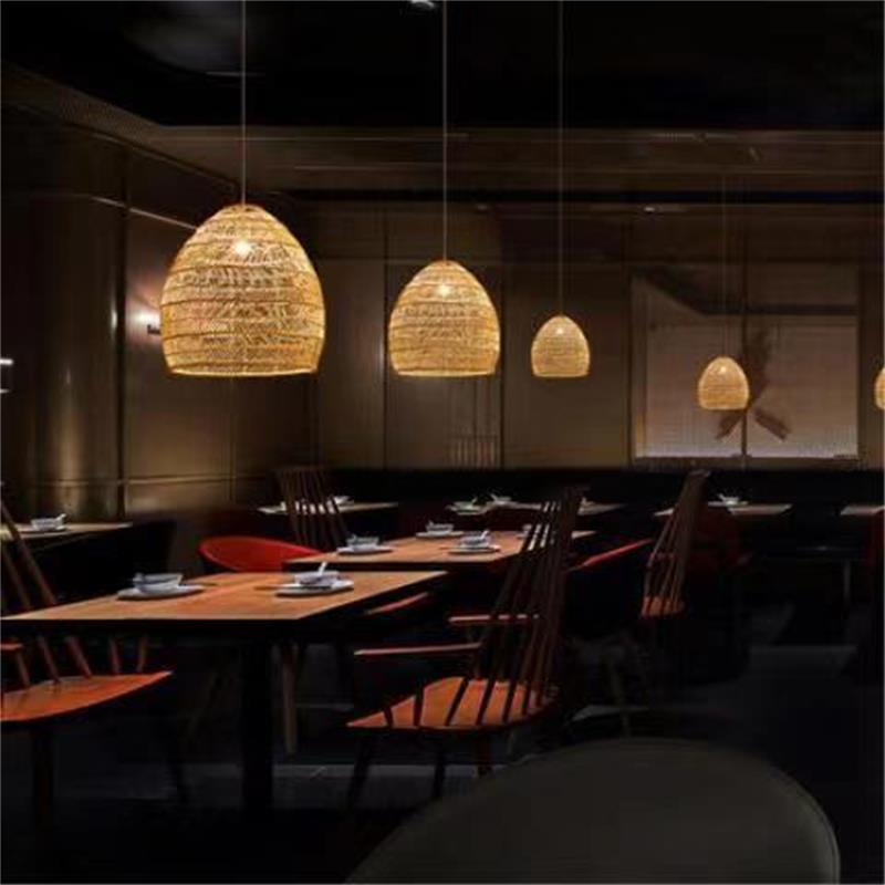Chinese Style Handmake Rattan Pendant Lights Vintage Hanging Lamps Living Dining Room Loft Home Decor Cafe Restaurant Lighting