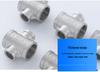 304 Stainless Steel 4-Way Reducing Tee with Inner Thread, 4-Point Pipe Fitting Cross Joint