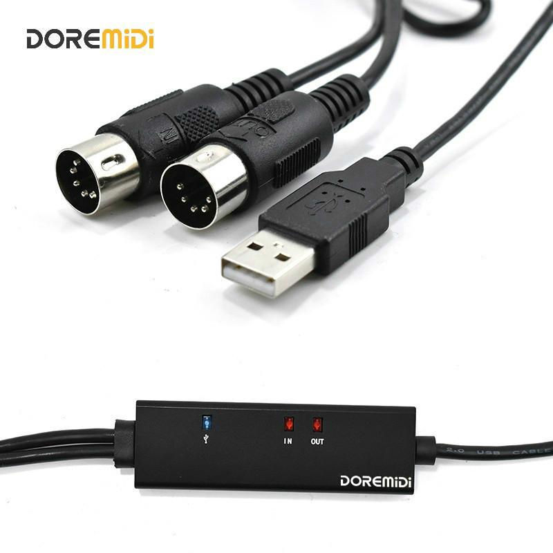 DOREMiDi MIDI-USB кабель, USB MIDI-конвертер с индикатором, чип FTP Proceesing, MTU-10 2m