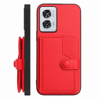 Θήκη για Motorola Edge 50 Fusion 5G με Θήκη Κάρτας Μπλοκαρίσματος RFID Βάση Στήριξης Πίσω Κάλυμμα Τηλεφώνου από TPU + Δέρμα PU