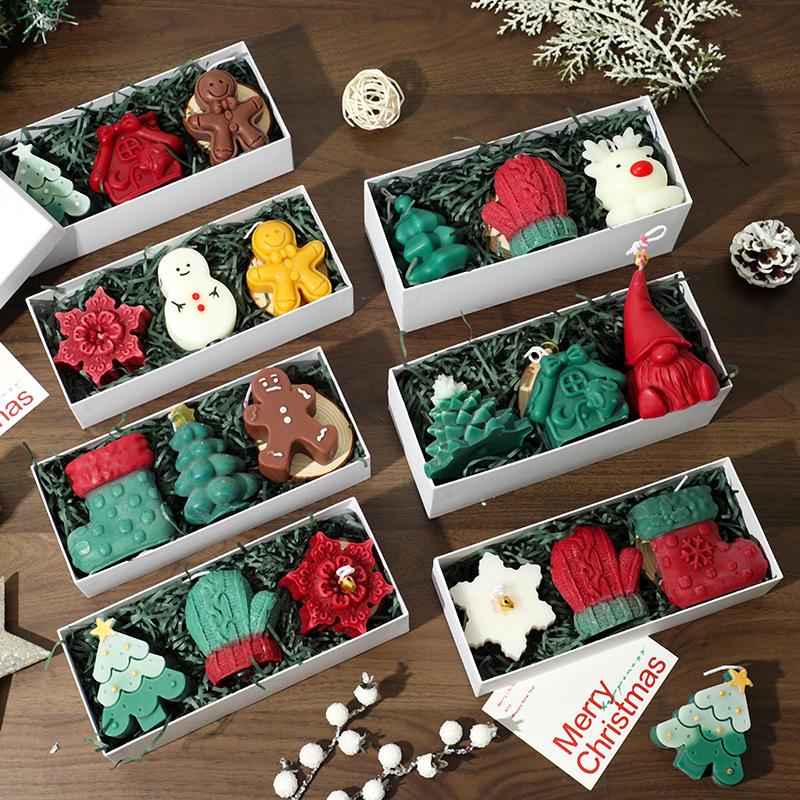 Christmas Scented Candle Gift Box Set, Atmosphere, Home Handcrafted Scented Ornaments, Christmas Gifts