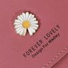 Women's Long Zipper Wallets Simple Daisy Versatile Mobile Phone Bag Solid Color Large Capacity Casual Purse