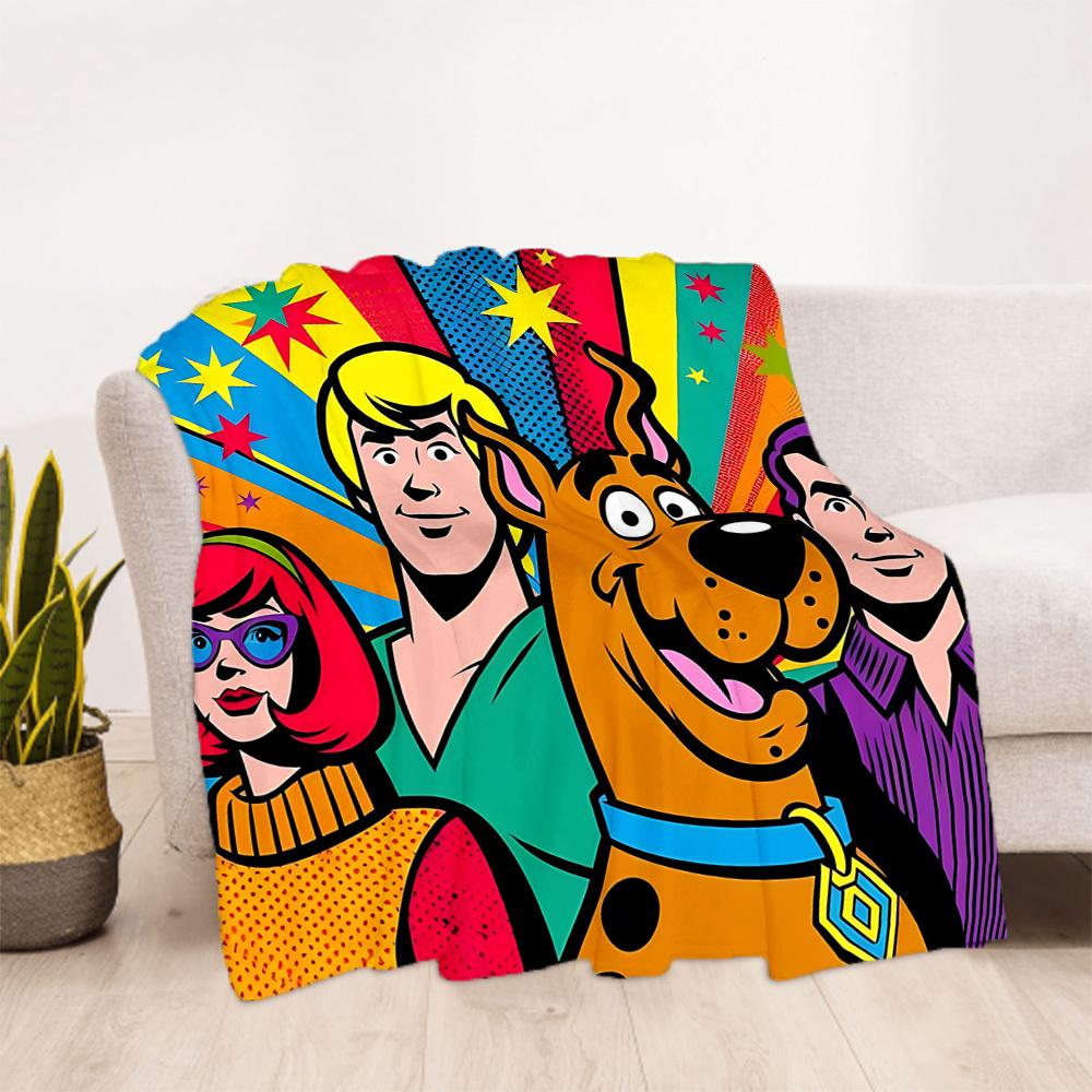 1PC Scooby-Doo Outdoor Blanket Lightweight Flannel, Soft & Warm, All-Season, Outdoor, Camping, Living Room, Office, L1106049