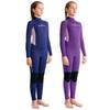 DIVESAIL 2.5mm Neoprene Wetsuit Girls Kids Long Sleeve Full Body Dive Suit Warm Water Sports Surfing Snorkeling