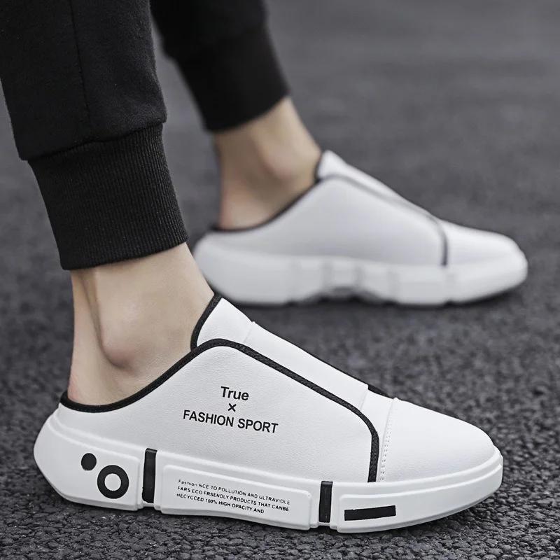 fashion Men Half Closed Toe Slippers Comfort Casual Fashion Outdoor Beach Sports Low Tops Breathable Lightweight Men Slippers