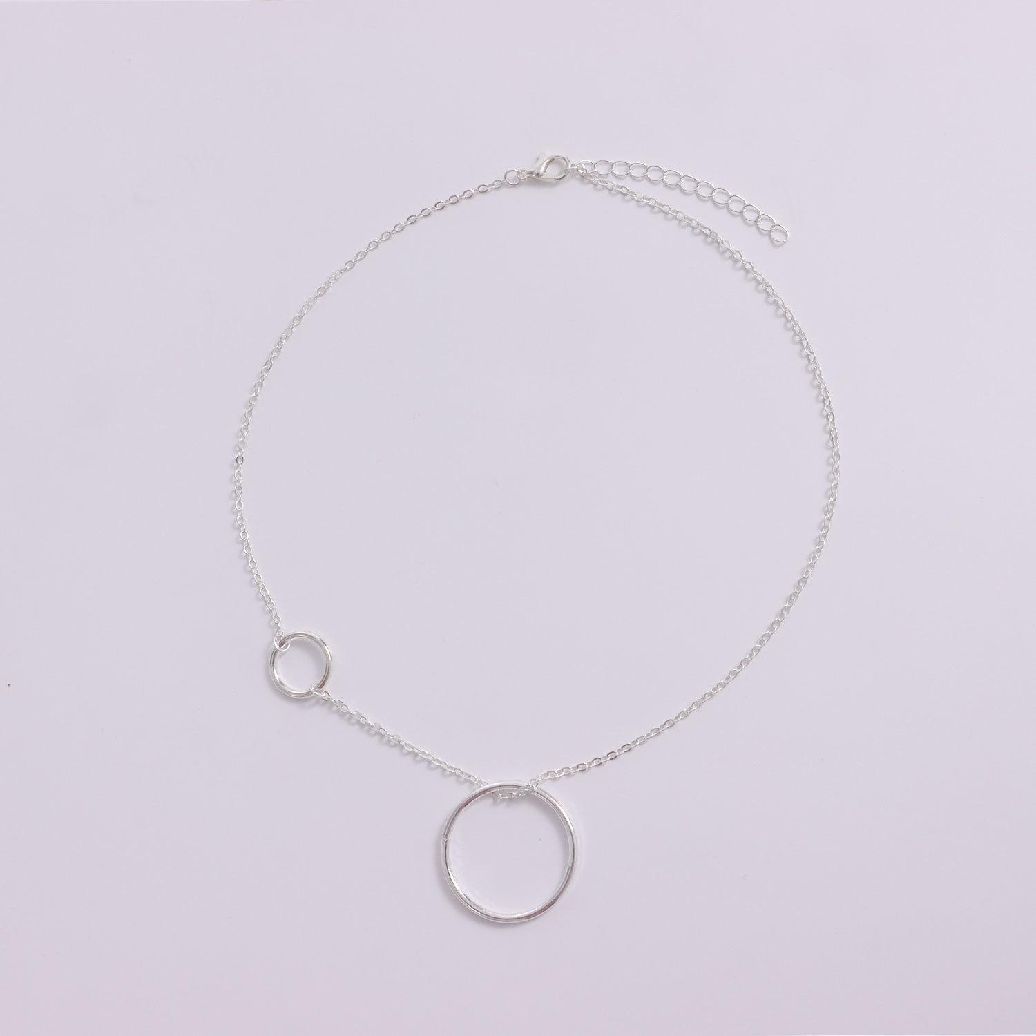 Europe, America, fashionable new size ring pendant necklace women, geometric temperament popular circle collar