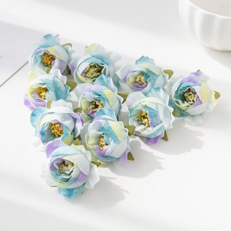 40/80pcs Artificial Flower Silk Rose Wedding Garden Festival Party Wreath Headdress Diy Gift Home Vase Scrapbook Bridal  Decor