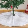 Christmas Tree Skirt 36/48/60 Inches White Christmas Tree Skirt Soft Fluffy Faux Fur Tree Skirt for Merry Christmas Party Supplies