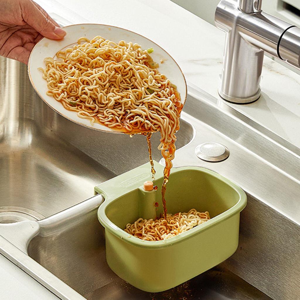 Adjustable Kitchen Sink Filter Basket With Durable Plastic Hooks For Efficient Food Scraps Catcher And Sponge Storage Organizer