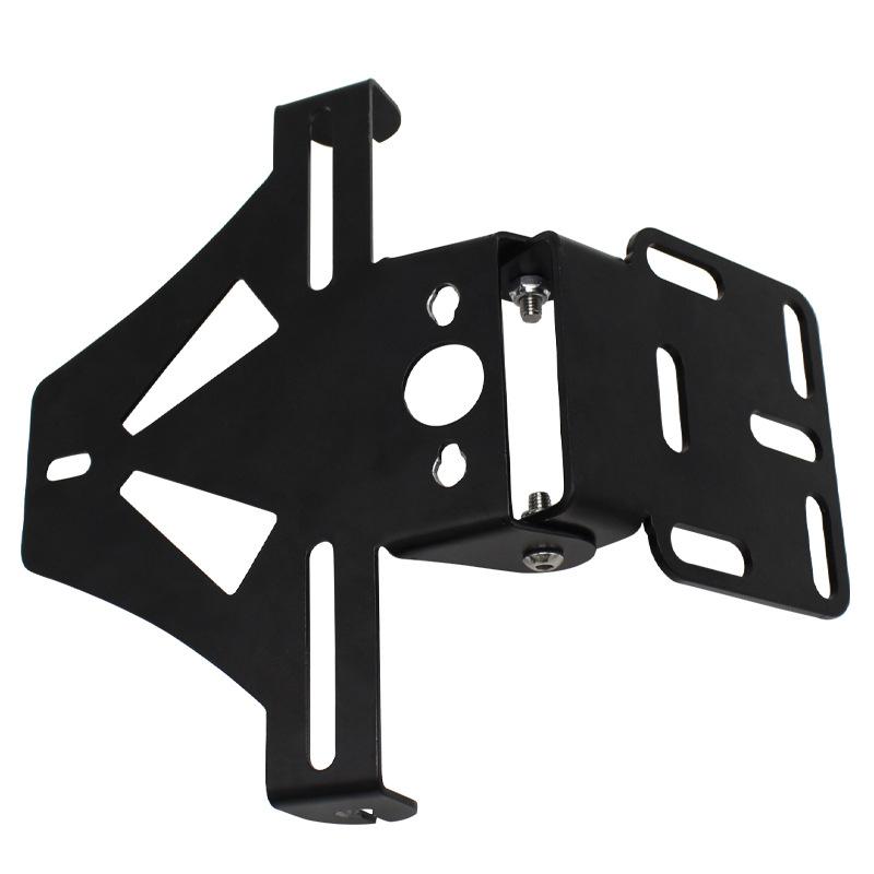 Motorcycle Modified Metal License Plate Holder With Tail Light And Turn Signal, Adjustable Multifunctional Bracket