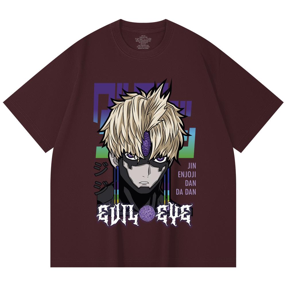 

230 Gsm 100% Cotton Dandadan V41 Jiji Print Unisex Heavy Cotton T Shirt 2XL вина червоного кольору