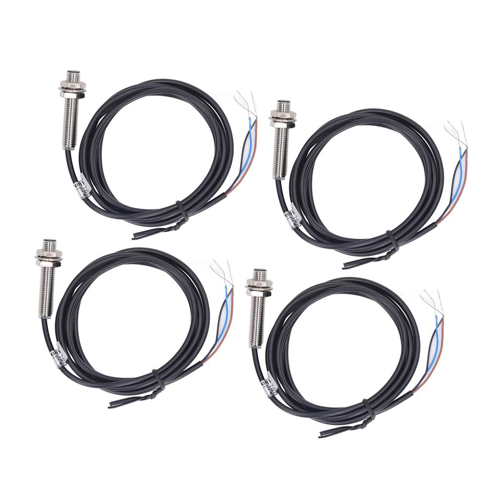 4 Set Proximity Switch 8mm Dia Inductive Proximity Sensor Switch PNP DC 3 Wire NC Contact 6‑36VDC 1mm Measure Range