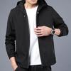 Men's Jacket Autumn Hooded Pure Color Coat Casual Trendy Zipper Top Sportswear Jackets