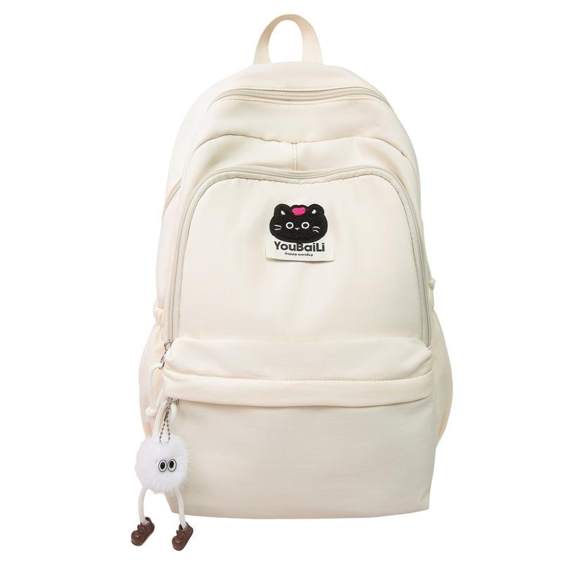 Large Capacity Junior High School Student Schoolbag Black Cat Women's Backpack Class Book Bag