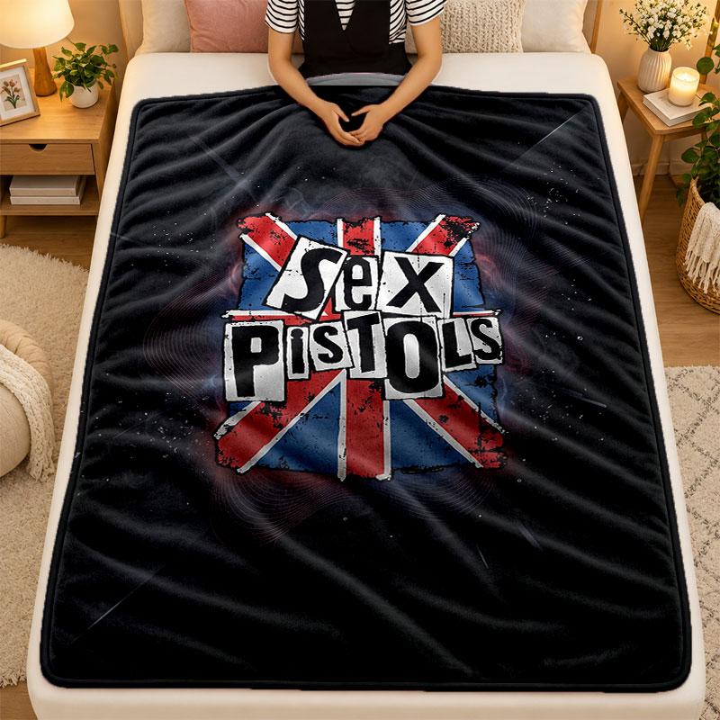 Flannel BlanketSex Pistols Warm Soft Throw Blanket for Indoor Sofa Bed Living Room Use
