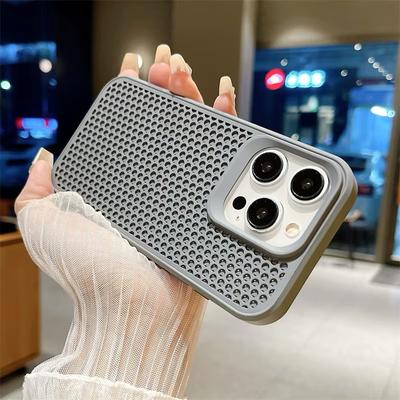 Coque de téléphone en maille respirante à dissipation thermique de luxe pour iPhone 16 15 14 Plus 13 12 11 Pro Max antichoc souple pare-chocs couverture rigide