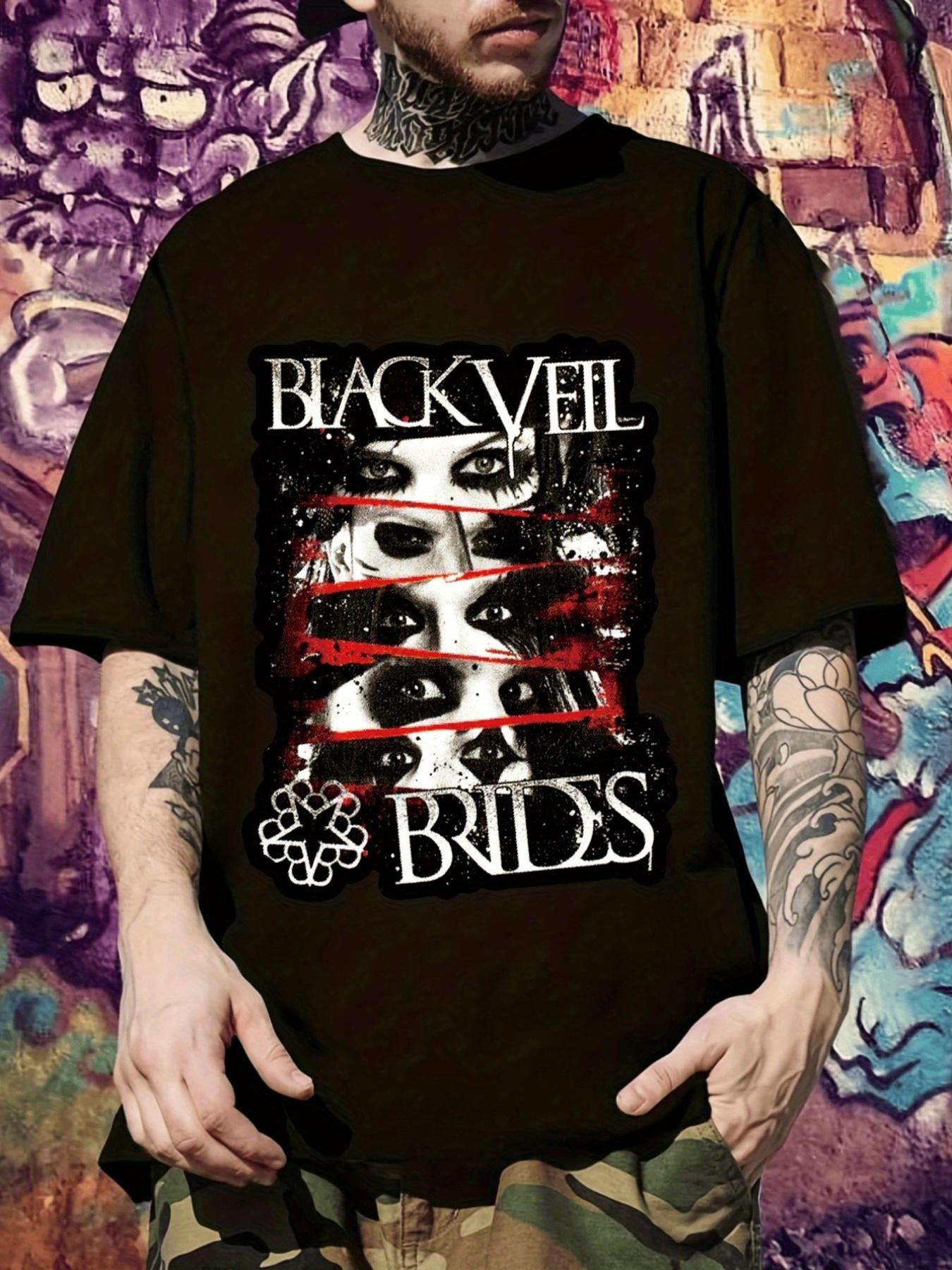 BLACK VEIL BRIDES Casual Graphic T-shirt - Black Veil Baptism Print L