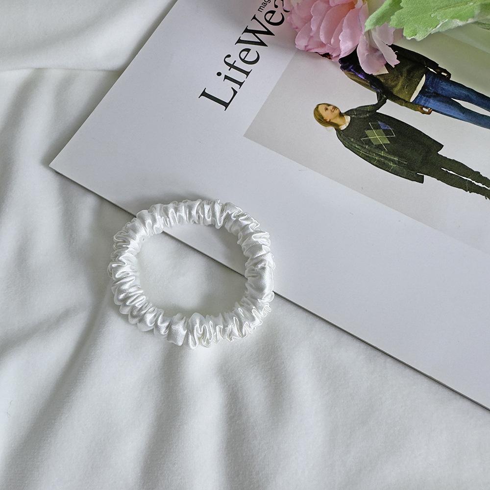 1cm Satin Scrunchies Hair Ties, Soft No-Damage Elastic Hair Bands for Women Kids
