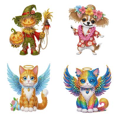 2D Flach DIY Diamantmalerei Set Acryl Schüttelkopf Ornament Desktop Diamantkunst Sets 5D DIY Diamantkunst Tischdekorationen