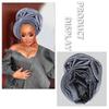 Raw Silk Turban Cap For Women African Female Head Wraps Nigeria Wedding Party Headcover Hat Ready To Wear Head Ties