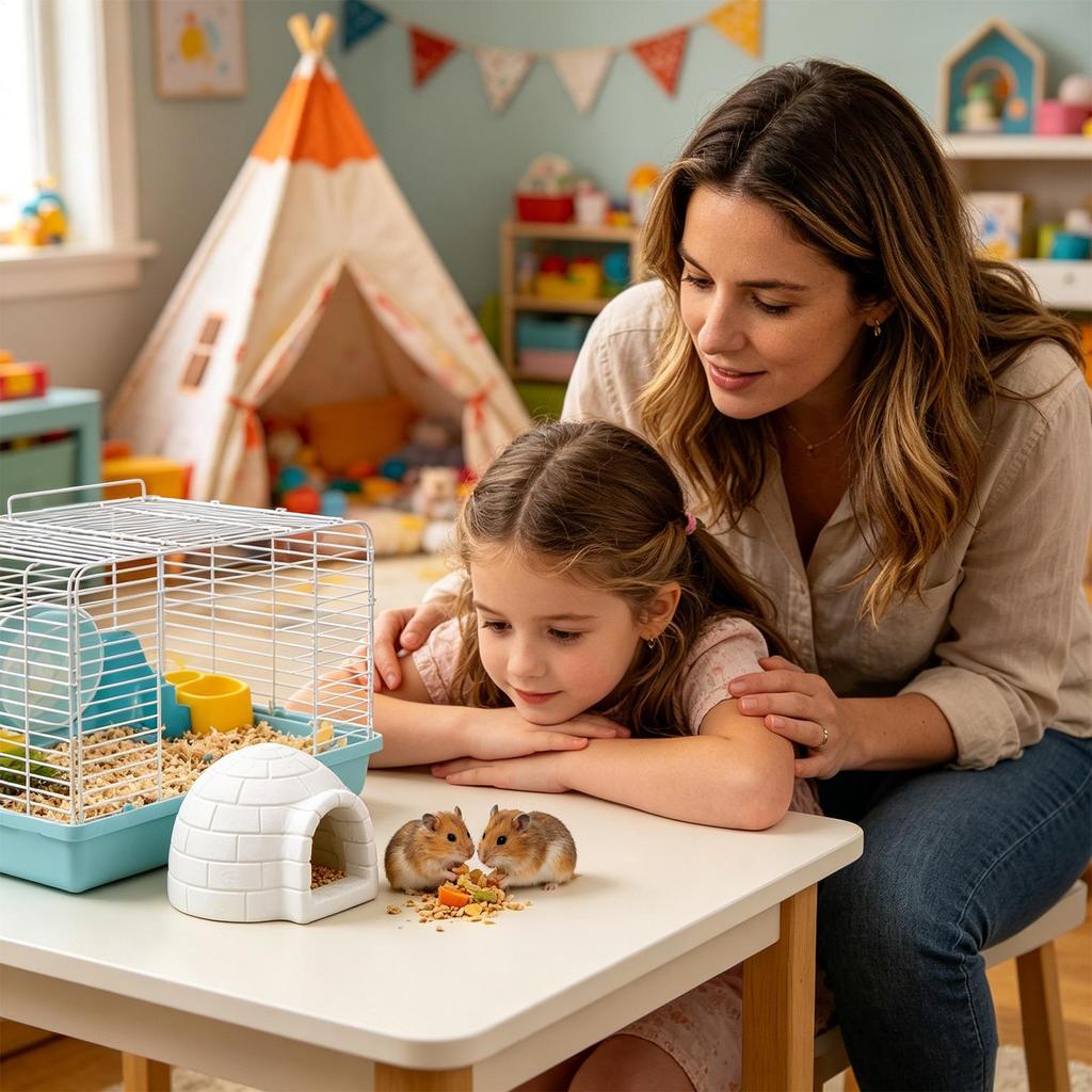 Kleines Hamsterhaus Für Käfigkühlung Harz Rennmaus-Lebensraum Sommer Degus-Lebensraum Für Tiereltern Tierliebhaber Kinder Jugendliche