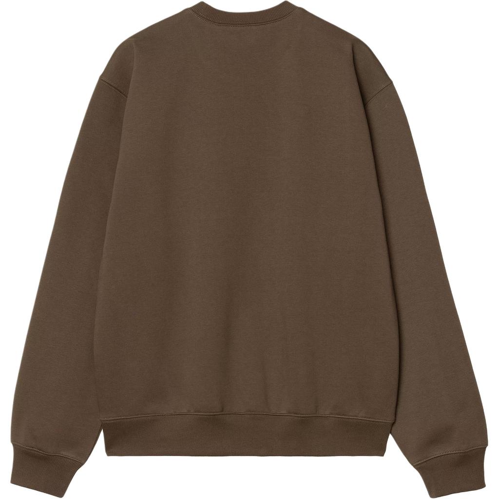 Carhartt WIP Embroidered Logo Loose Fit Crew Neck Long Sleeve Sweatshirt Men Sweatshirt Brown I030546-2QG-XX