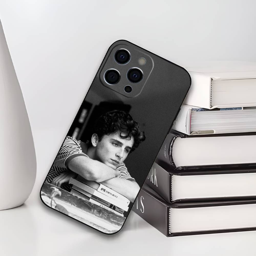 T-Timothee C-Chalamet Phone Case For IPhone 17,16,15,14,13,12,11,Plus,Pro,Max,Plus,XS,soft case Black silicone