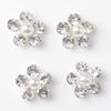 10 Pieces 11mm Silver Metal Diamante Flower Buttons Crystal Flatback Embellishments Diy
