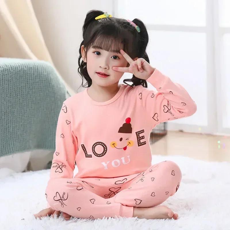 Teens Pajamas Long Sleeve 100% Cotton Pyjamas Big Kids Clothes Sets Children Boys Sleepwear Pajamas for Girls 6 8 10 12 14 Years