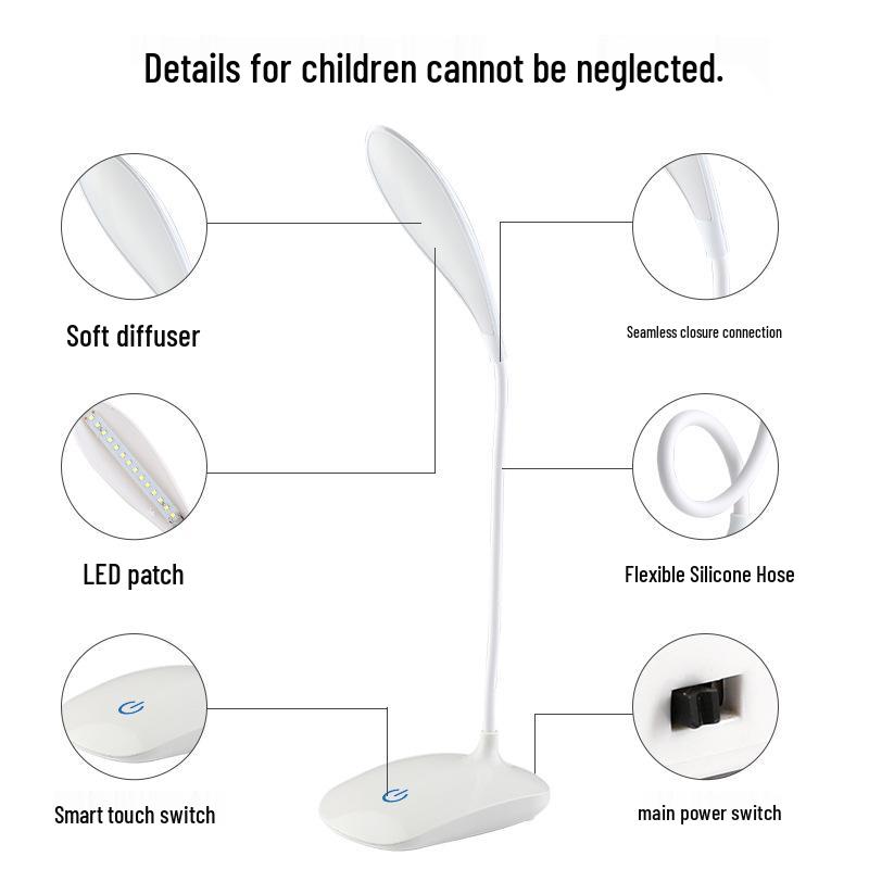 Rechargeable LED Desk Lamp: Dual-use for Study, Reading, & Dormitory Use - Creative Gift Idea