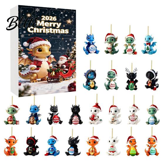 Festive Desktop Table Decor 2026 Dragon Advent Calendar 24 Days Funny Baby Figures Christmas Countdown Cute for Tree 2D Acrylic Cartoon Ornaments