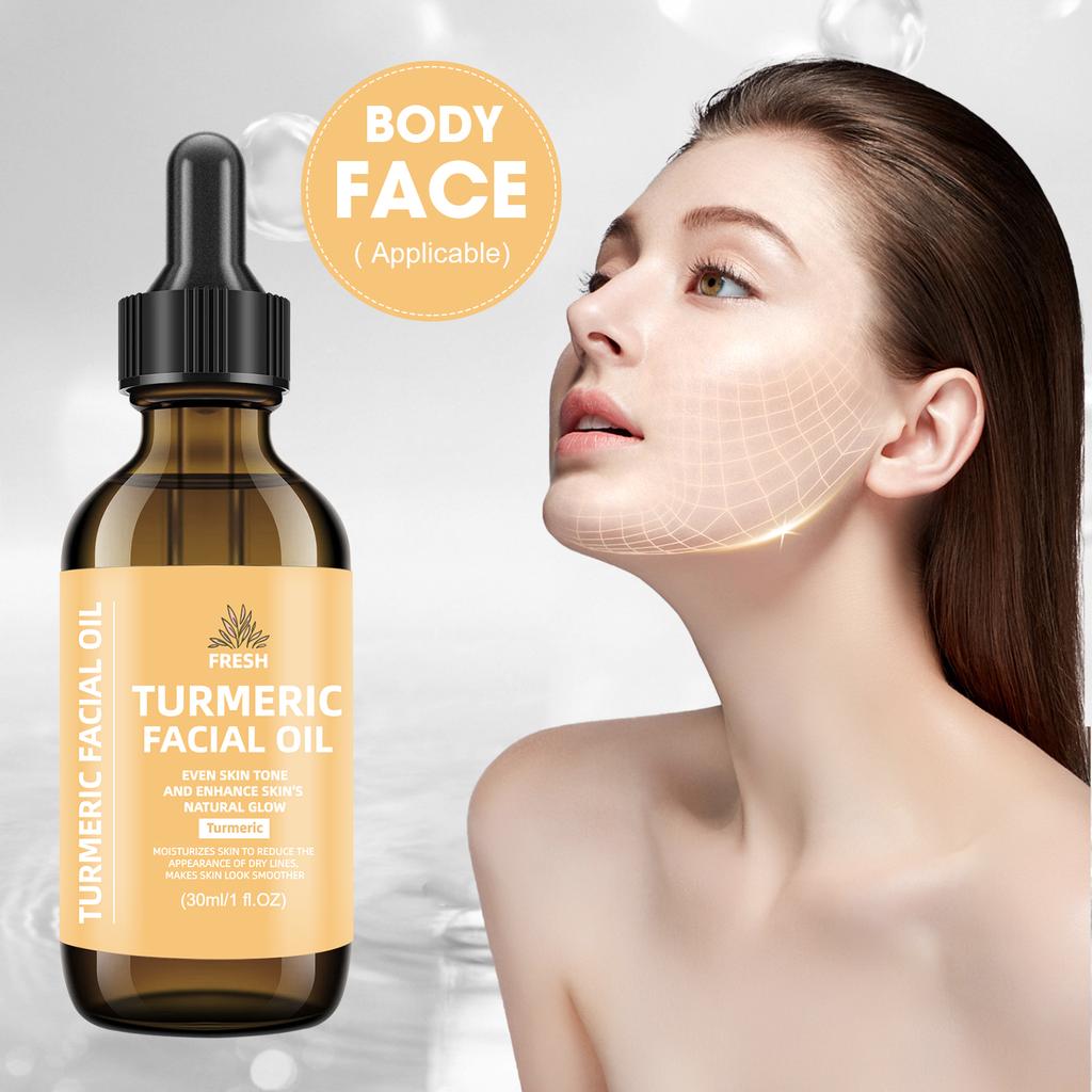 Turmeric Facial Oil 30ml – Brightening & Nourishing Skincare Serum with Dropper