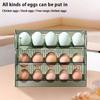 Küche Großraum Eier Kühlschrank Aufbewahrungsbox - Tragbarer Mehrschichtiger Eierablage Organizer, Automatisch Öffnender/Schließender Eierhalter