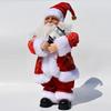 Electric Musical Reindeer Pull Cart Santa Figurine Christmas Decoration Table Decor Toy For Kids Holiday Stocking Stuffer Gift