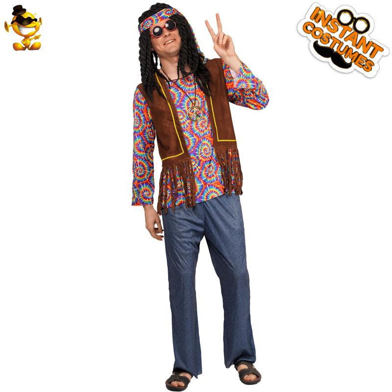 Carnival Adult Big Man 70s Hippie Print Suit Cosplay Cosplay Show Costume